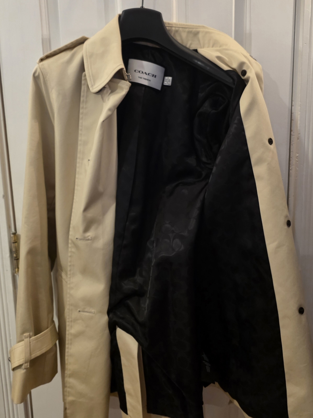 Coach Women’s Beige Trench Coat with Black Lining